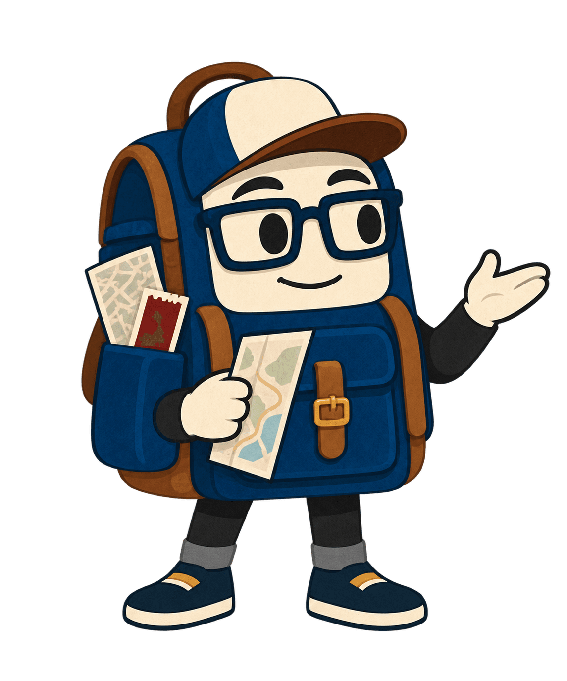 Porter, the practical local landmark guide, gestures hello.