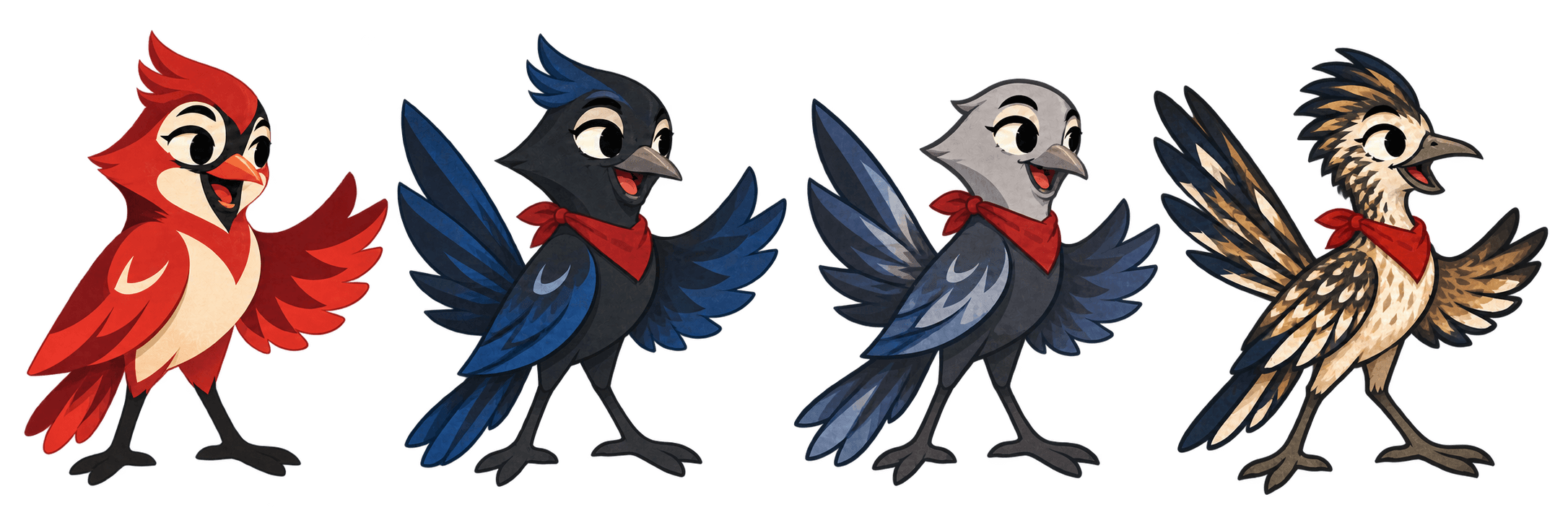 Scout appears as locally familiar birds for STL, DFW, BCS, and WTX.